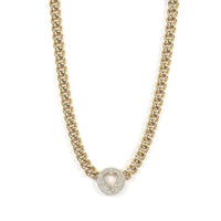 Pave Heart Chain Necklace