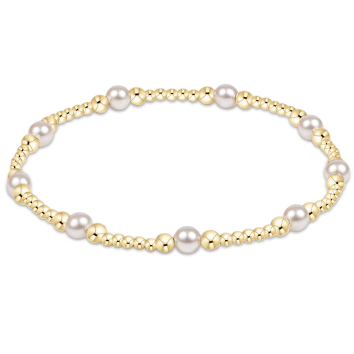 Classic Purpose Pattern 4mm Pearl Bead Bracelet