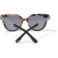 Brighton sunglasses shown from the back with tortoise frames and silver-tone medallion accents