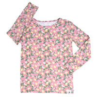 Pink Lemon Floral Print Big Kid Pajama Set