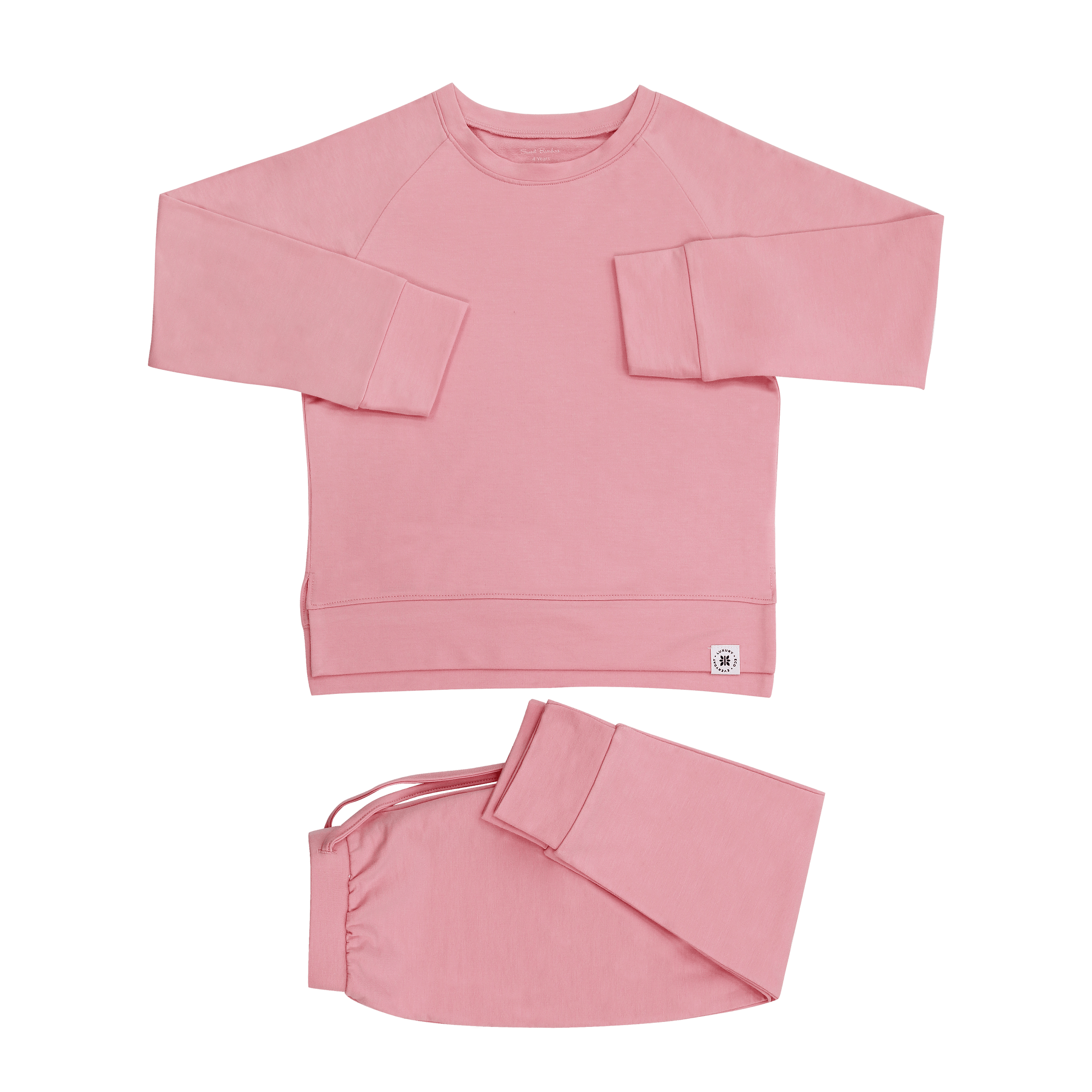 Pink Peony Crew Neck Jogger Set