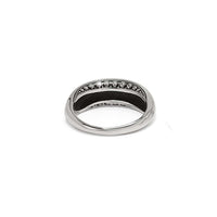 Brighton ring shown from the back with silver-plated band and beaded detail along the top on a white background
