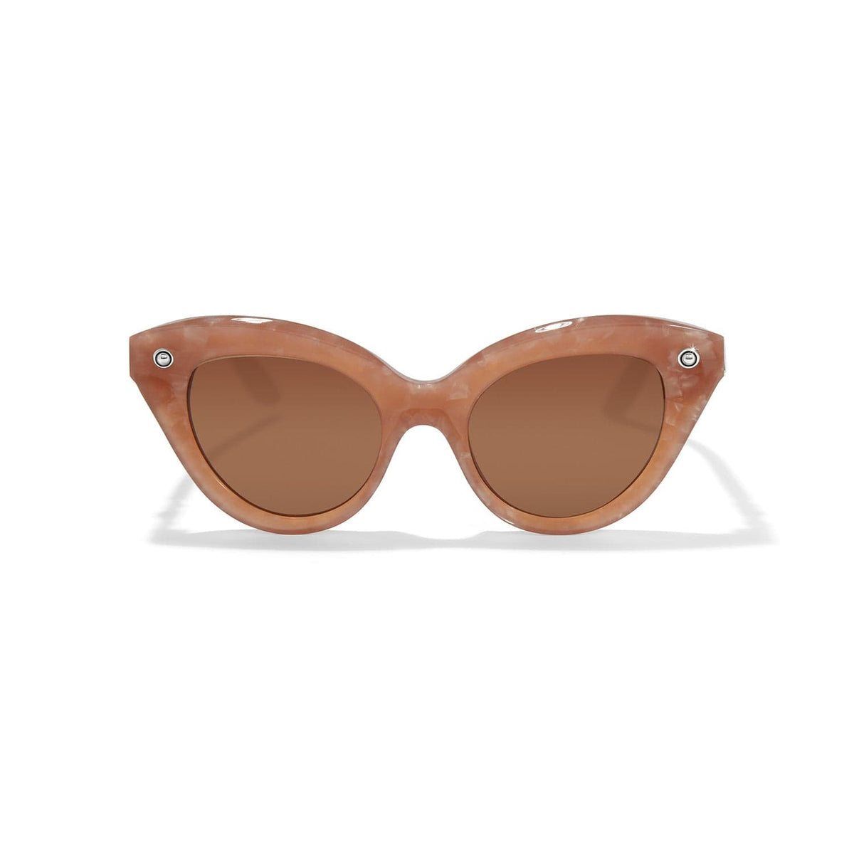 Brighton cat-eye sunglasses with pink marbled acetate frame and silver-tone stud accents
