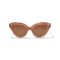 Brighton cat-eye sunglasses with pink marbled acetate frame and silver-tone stud accents