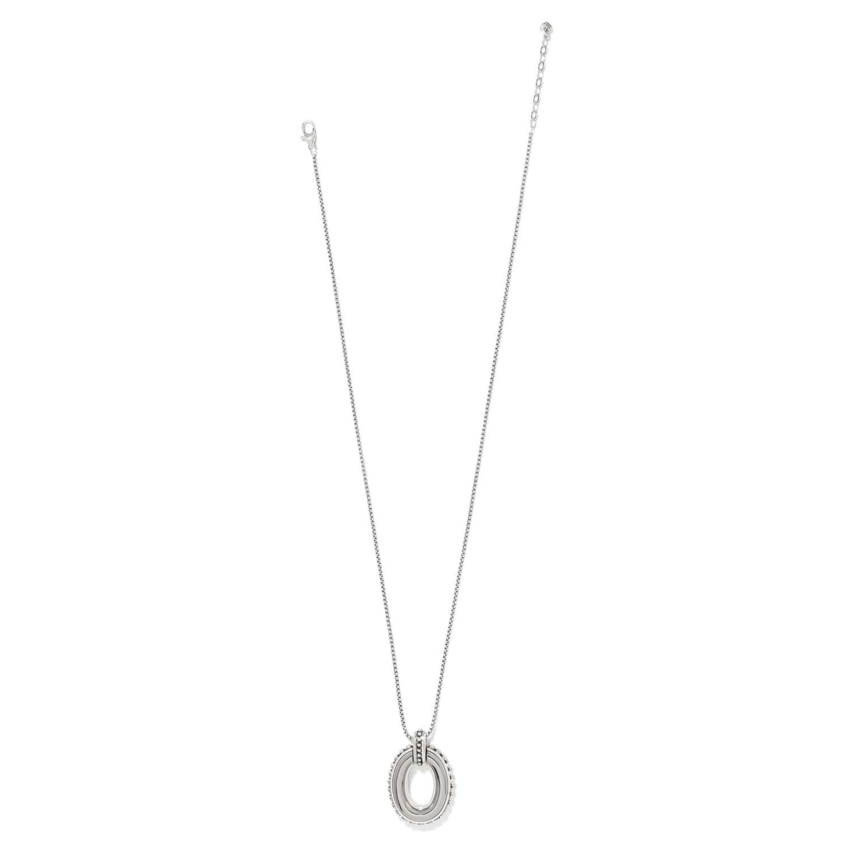 Pretty Tough Link Pendant Necklace silver-plated oval pendant close up