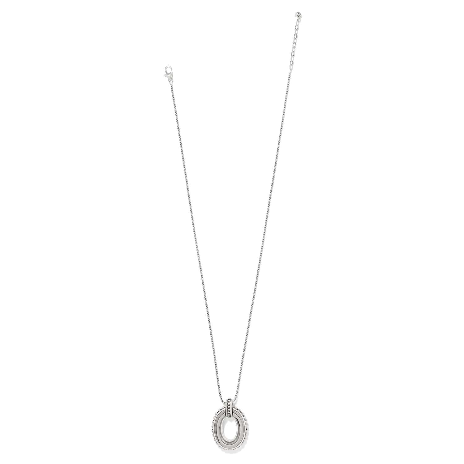 Pretty Tough Link Pendant Necklace silver-plated oval pendant close up