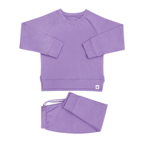 Purple Lily Crew Neck Jogger Set