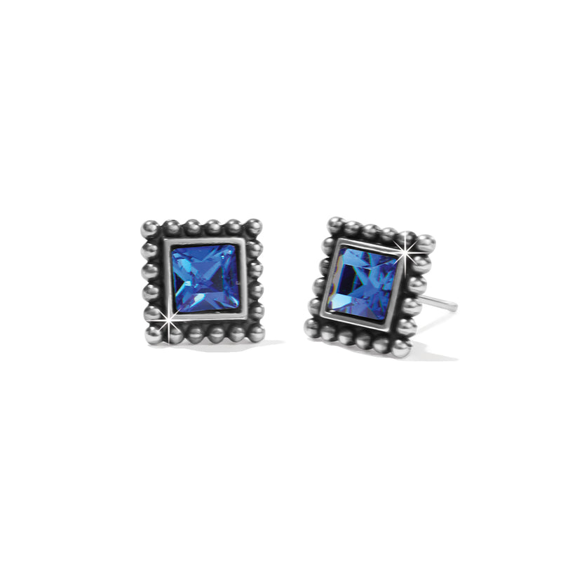 Sparkle Square Mini Post Earrings BLUE