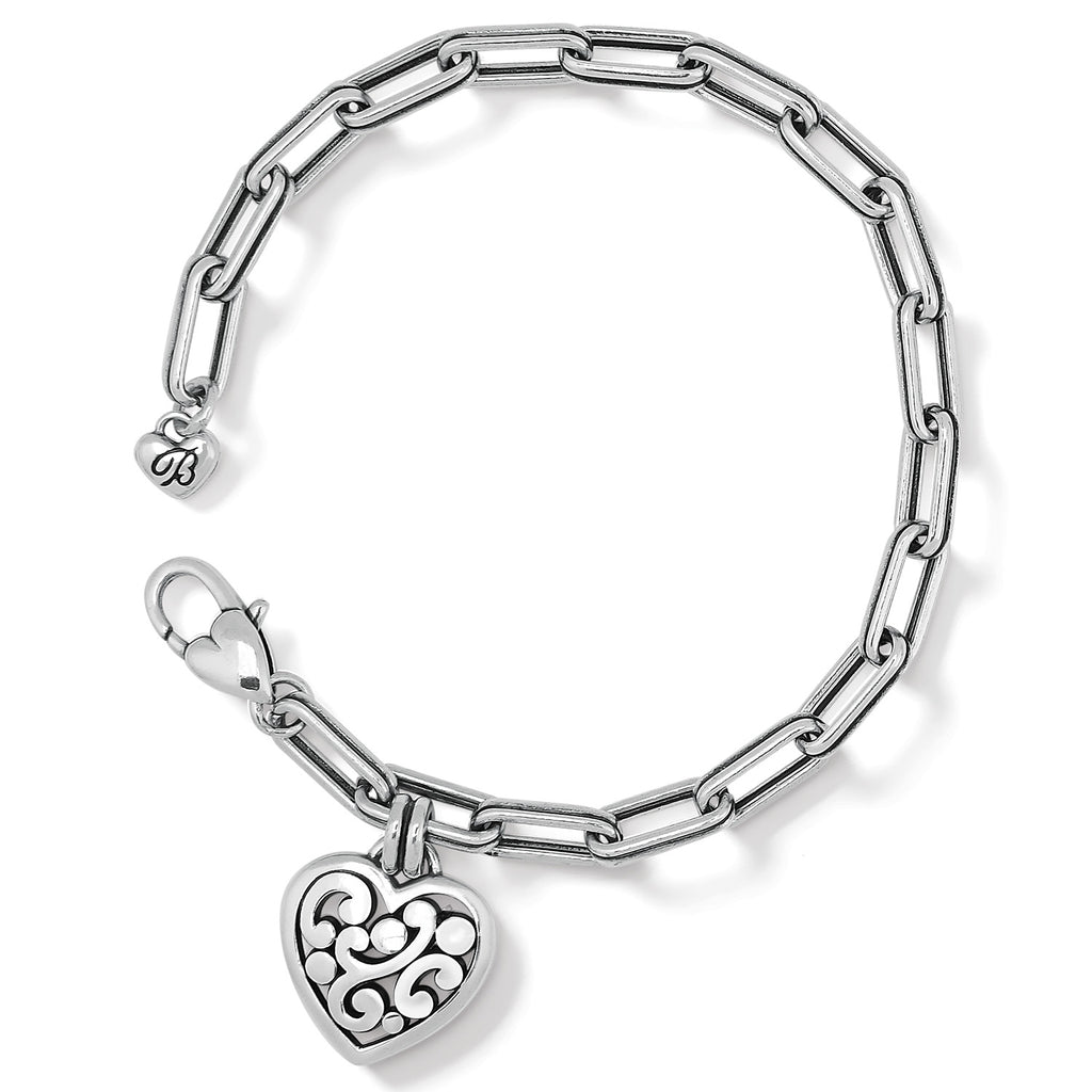 Silver Contempo Heart Link Bracelet