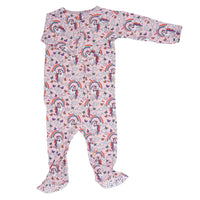 Rainbow Bright Zipper Footie