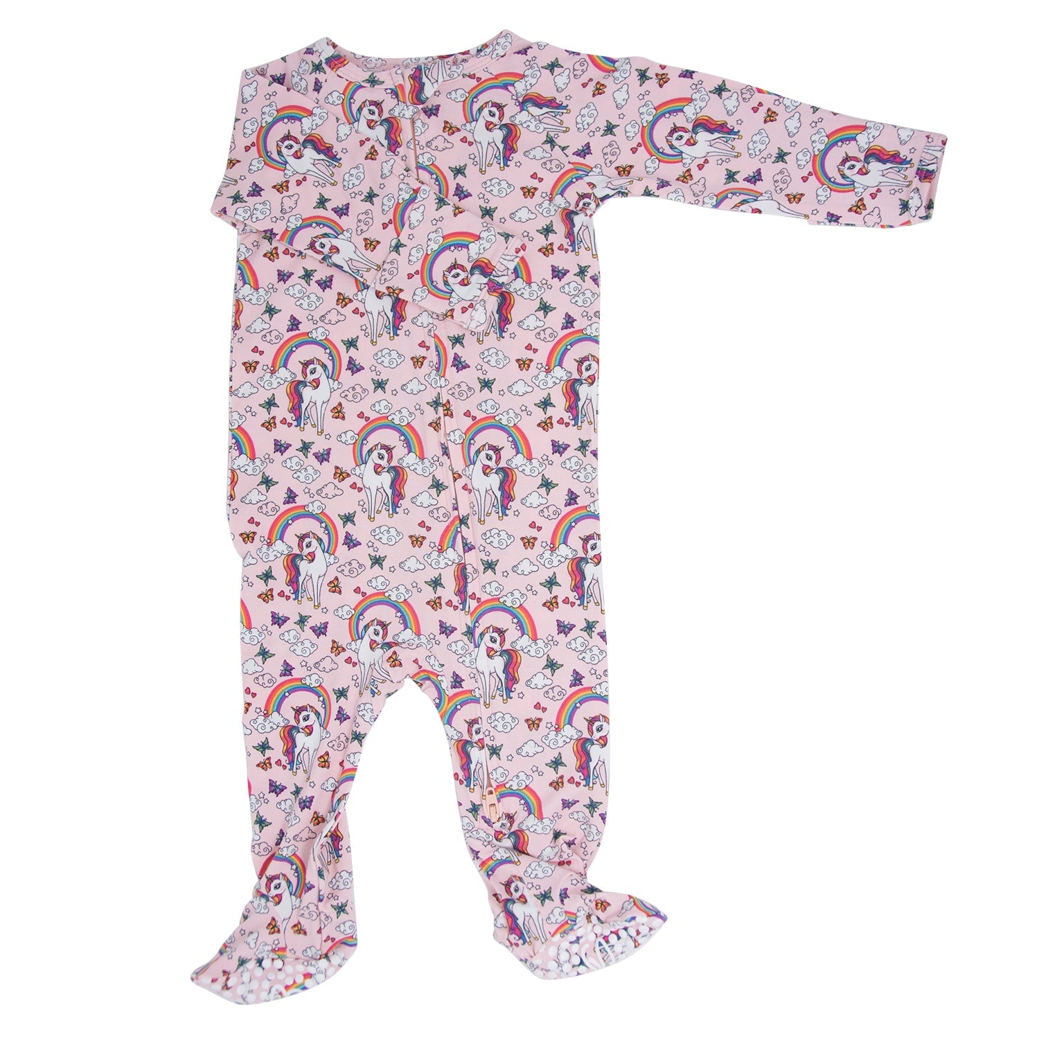 Rainbow Bright Zipper Footie