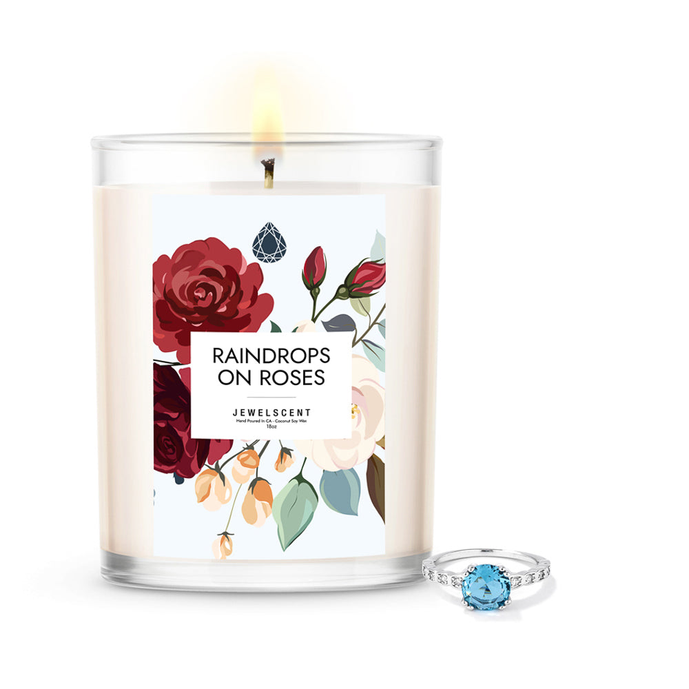 Raindrops on Roses 18oz Home Jewelry Candle
