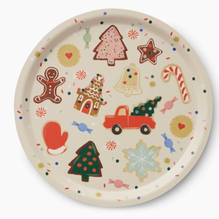 Christmas Cookies Round Serving Tray