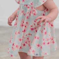 Pretty Pink Floral Ruffle Dress with Bloomer