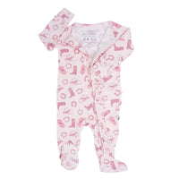 Pink Western Boots Ruffle Baby Footie