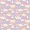 Lavender Rainbows and Clouds Ruffle Baby Footie