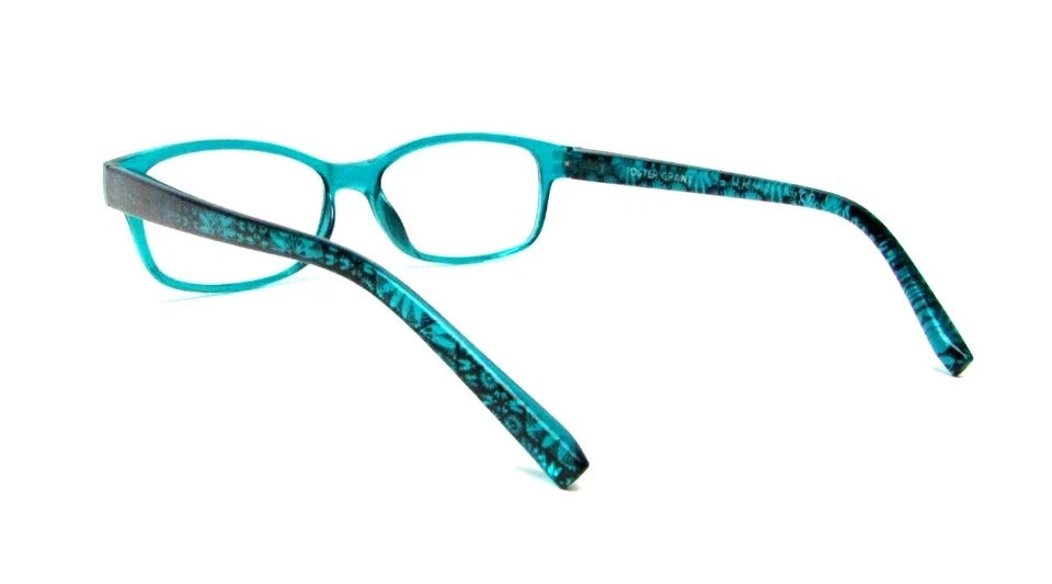 Foster Grant Pearla Reading Glasses Teal + Case