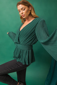 HELLO SWEETHEART PLEATED TOP