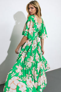 MESSAGE IN A BOTTLE WOVEN MIDI DRESS