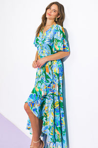 UNEXPECTED SURPRISE WOVEN HI-LO DRESS