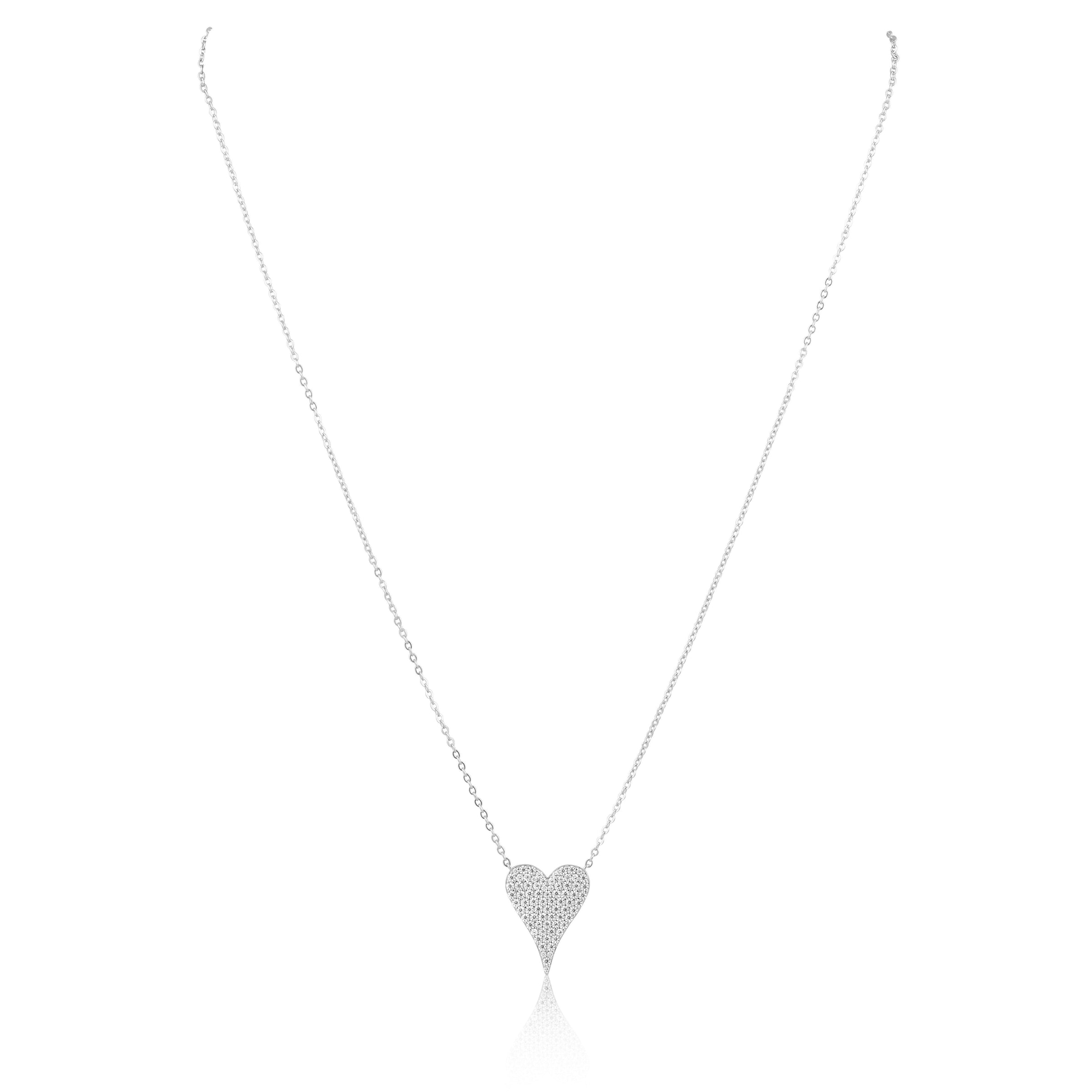Sara Pave Heart Necklace