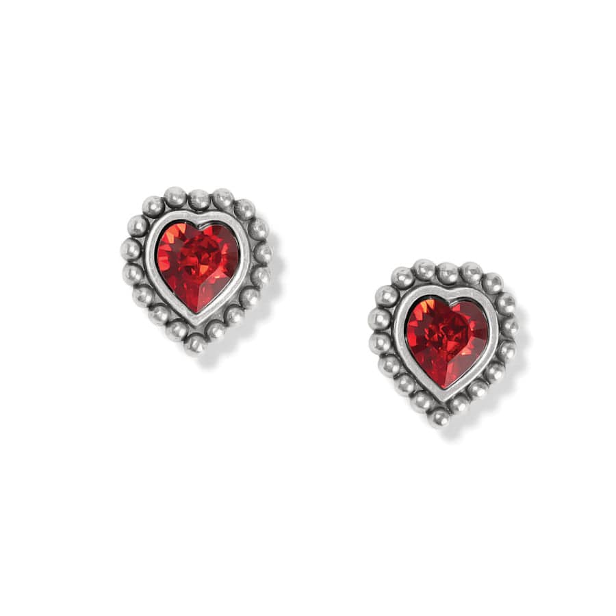 Red Shimmer Heart Mini Post Stud Earrings