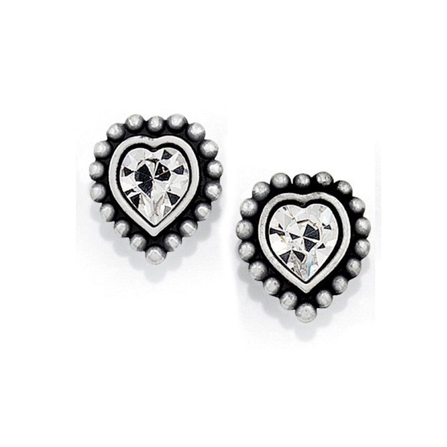 Shimmer Heart Mini Post Stud Earrings