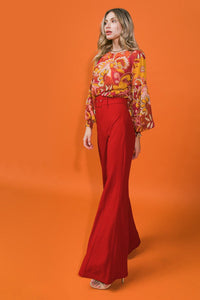 COUNTDOWN THE HOURS WOVEN FLARED PANTS
