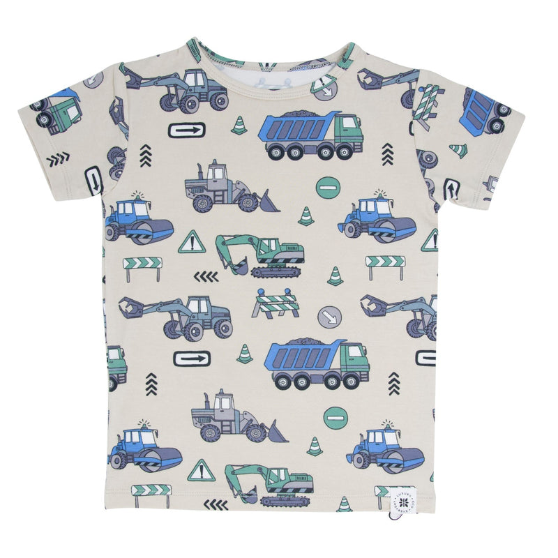 Trucks Diggers Construction  Summer Pajama Set