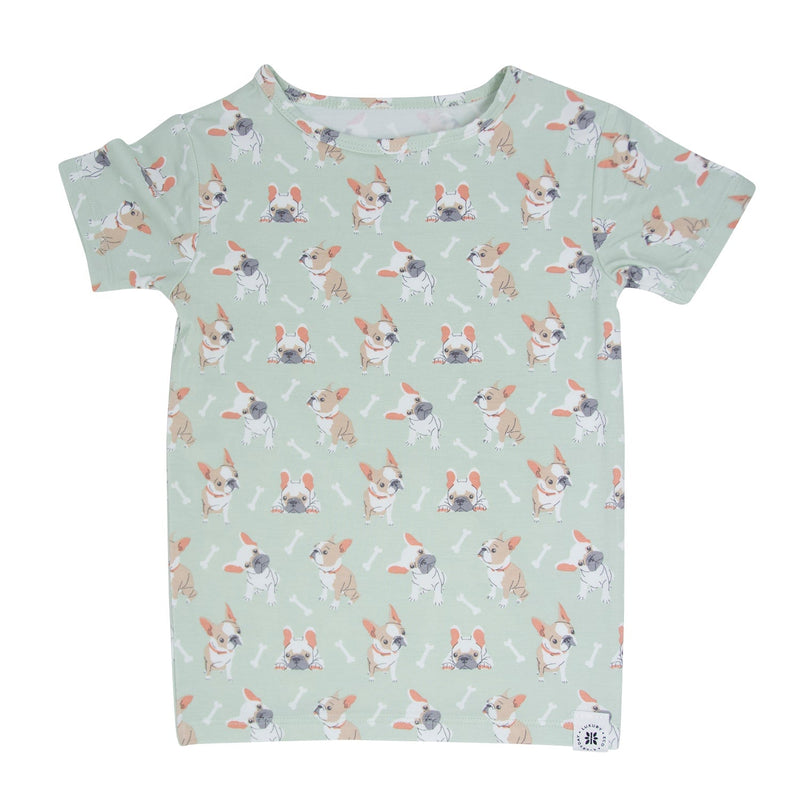Mint Frenchie Puppy Summer Pajama Set