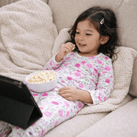 Sweet Purple Flowers Big Kid Pajama Set