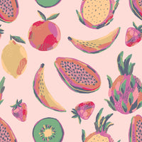 Tropical Fruit Cap Sleeve Swirly Girl Dress