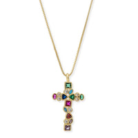 MOSAIC CROSS NECKLACE