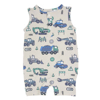 Trucks Diggers Construction Tank Romper