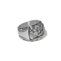 Trust Your Journey Ring silver-plated with cluster of crystals and crystal-lined band