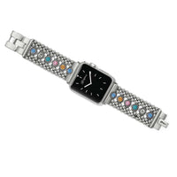 Twinkle Link Multi Watch Band silver-plated beaded design with multicolored crystals
