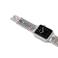 Twinkle Link Multi Watch Band silver-plated beaded links with multicolored crystal accents