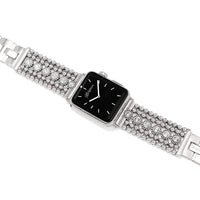 Twinkle Link Watch Band silver-plated beaded band with black square watch face