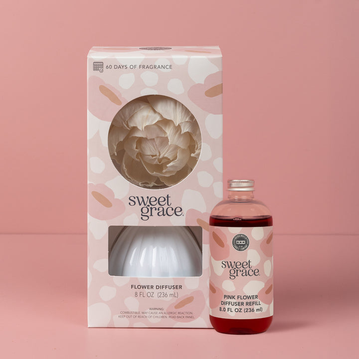 Sweet Grace Pink Flower Diffuser Oil 8oz Refill