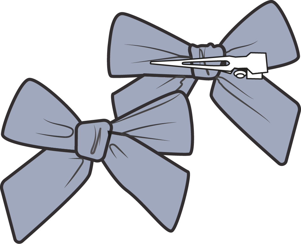 Solid Muslin Zen Blue - 2 Pack Bow Clips