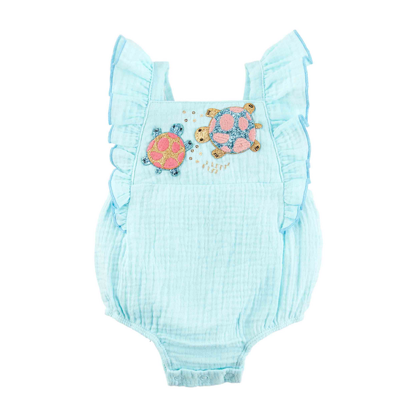 Glitter Turtle Baby Romper