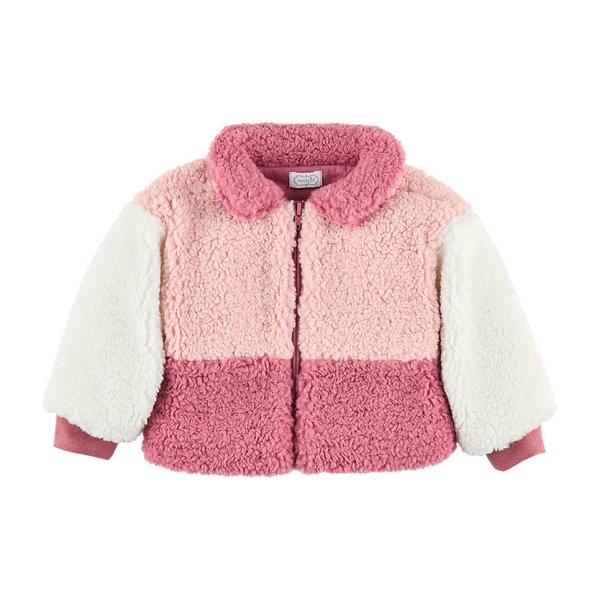 GIRLS' COLOR BLOCK SHERPA JACKET