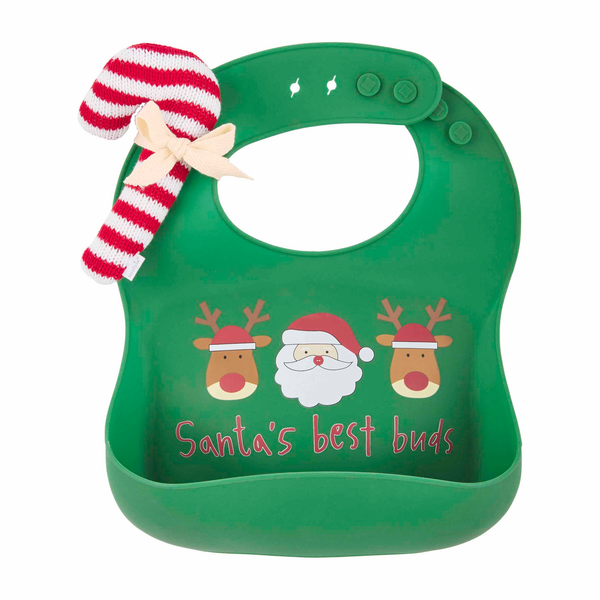 Candy Cane Bib and Rattle Set