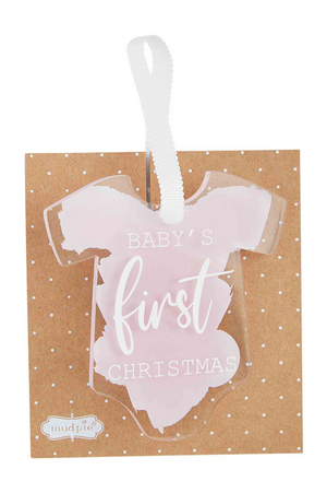 Pink Baby's First Christmas Ornament