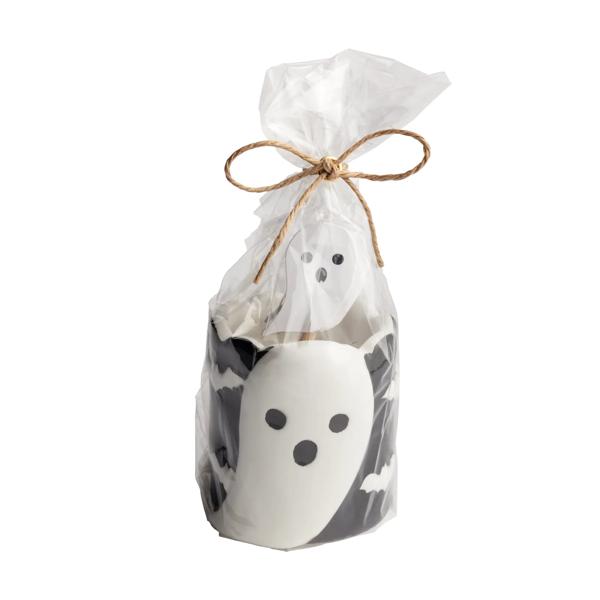 Mud Pie Ghost Toothpick Caddy Set - hand-painted ceramic ghost caddy with six topped wooden toothpicks