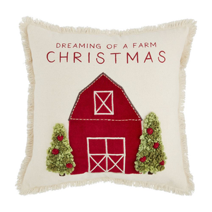 Christmas Farm Throw Pillow