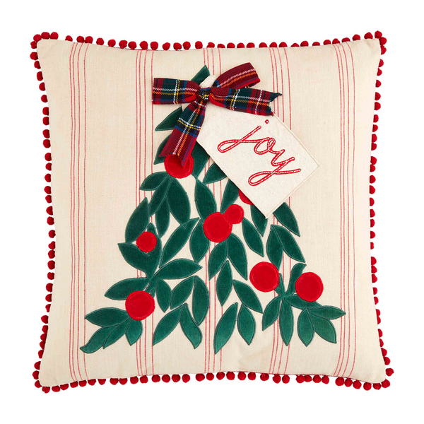 Christmas Tree Velvet Applique Pillow