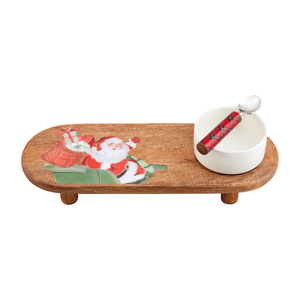 Santa Enamel Tray & Dip Set