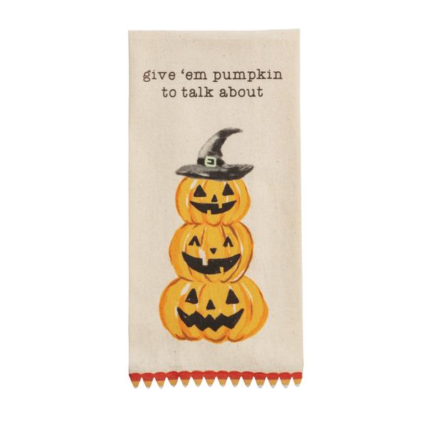 Jack-o-lantern Stack Halloween Printed Tea Towel
