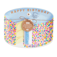Blue Singing Birthday Candle Holder Plate